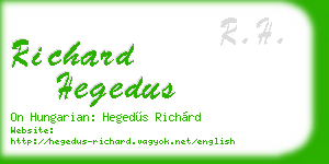 richard hegedus business card