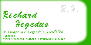 richard hegedus business card